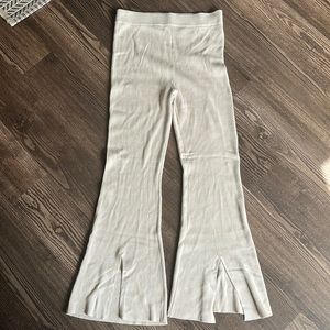 Abercrombie knit cream flare pants